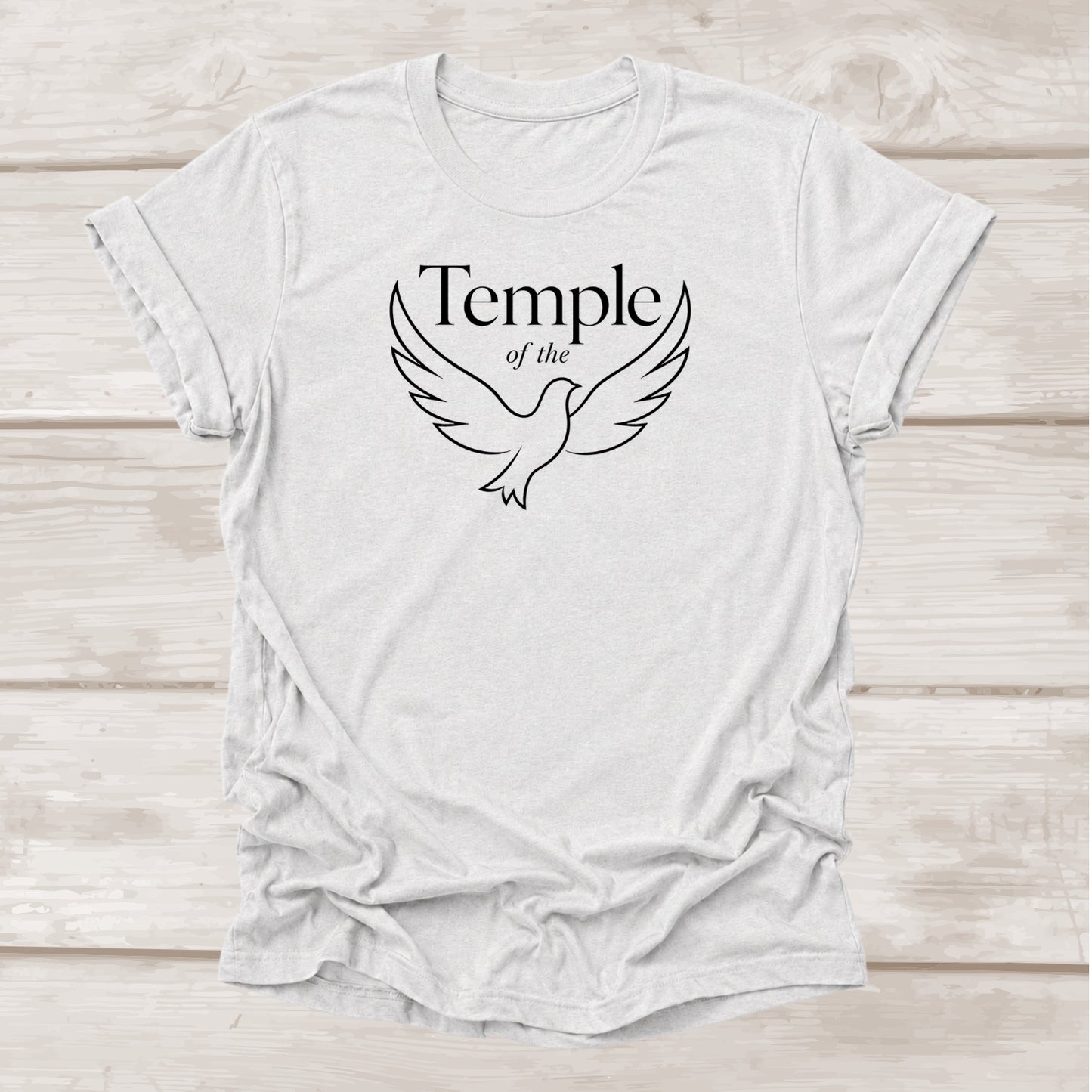 Temple of the Holy Spirit Christian t-shirt with dove graphic in ash β BEE Grace-full