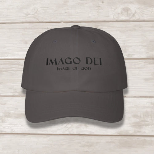 Imago Dei embroidered dad cap in Dark Grey — Genesis 1:27 Christian hat by BEE Grace-full