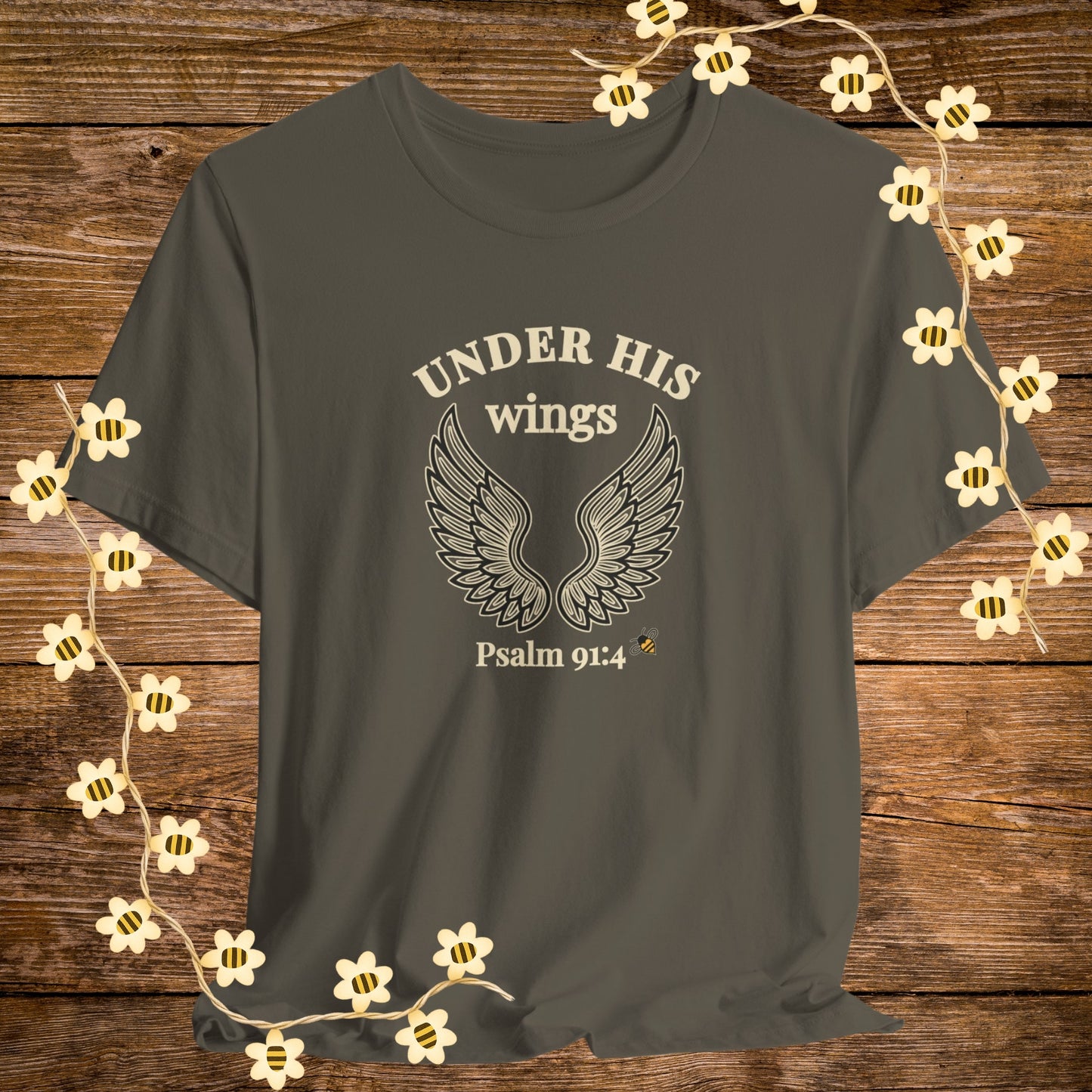 "Army Under His Wings Christian Shirt – Psalm 91:4 Bible Scripture Tee."