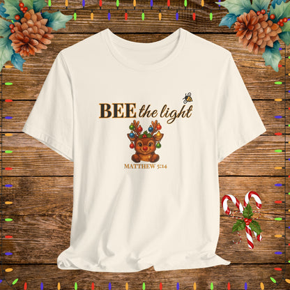"Natural BEE the light Christian Shirt – Matthew 5:14 Bible Scripture Tee."