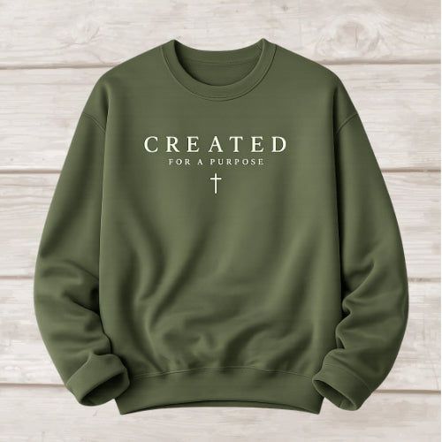 Created | For A Purpose Crewneck | Embroidered