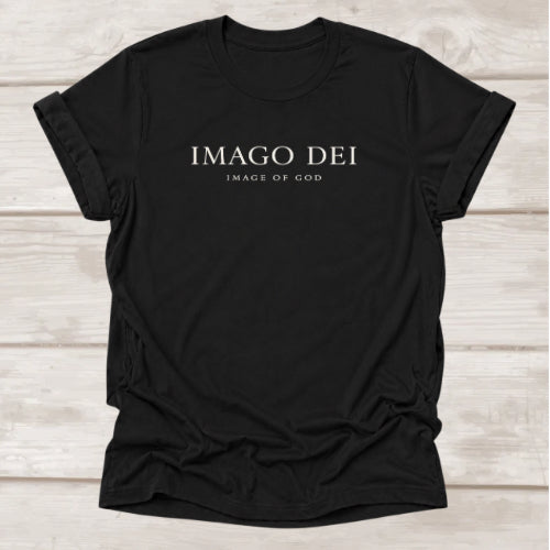 Imago Dei Image of God Christian t-shirt in black, Genesis 1:27 faith tee by BEE Grace-full