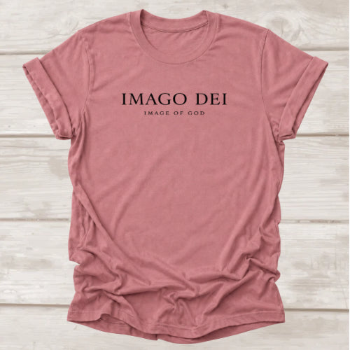 Imago Dei Image of God Christian t-shirt in mauve, Genesis 1:27 faith tee by BEE Grace-full
