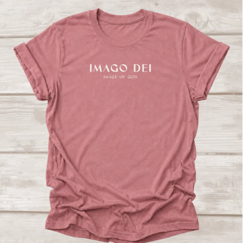 Imago Dei Image of God t-shirt in Mauve — Genesis 1:27 Christian tee by BEE Grace-full