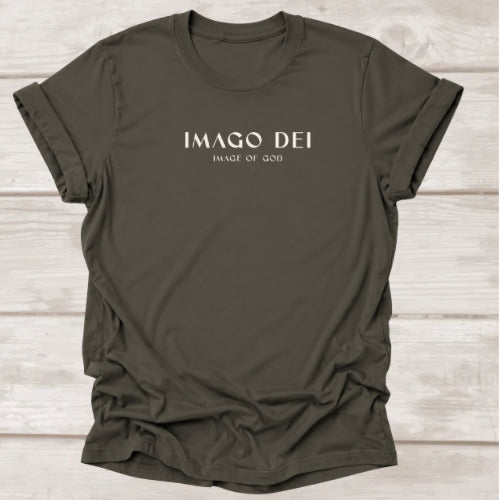 Imago Dei Image of God t-shirt in Army  — Genesis 1:27 Christian tee by BEE Grace-full